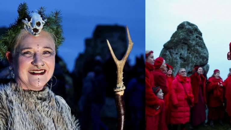 Χειμερινό Ηλιοστάσιο: Στο Στόουνχεντζ συγκεντρώθηκαν παγανιστές, δρυίδες και... μονόκεροι για να γιορτάσουν την 1η ανατολή [εικόνες]