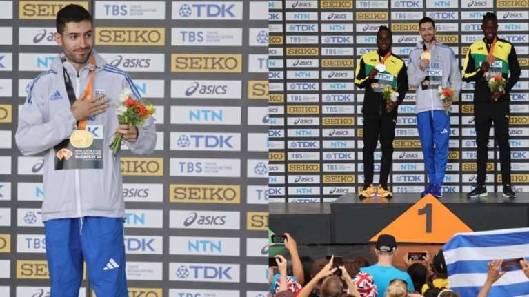 Ο υπέροχος Μίλτος Τεντόγλου στο υψηλότερο σκαλί του βάθρου - Υποκλίθηκε συγκινημένος στον κόσμο [Εικόνες-Βίντεο]