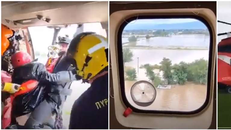 Άρχισαν οι διασώσεις από αέρος στην Καρδίτσα - Με ελικόπτερα Super Puma απομακρύνουν τους κατοίκους [βίντεο]