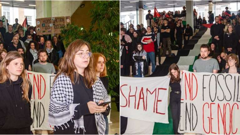 Βέλγιο: Κατάληψη στο πανεπιστήμιο της Γάνδης υπέρ των Παλαιστινίων και της πράσινης μετάβασης [εικόνες, βίντεο]