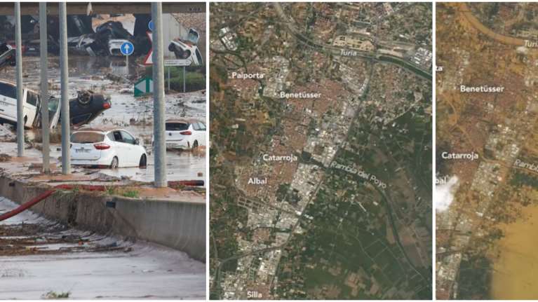 Πλημμύρες στη Βαλένθια: Η λάσπη κάλυψε τα πάντα - Εικόνες από δορυφόρο αποκαλύπτουν το μέγεθος της καταστροφής