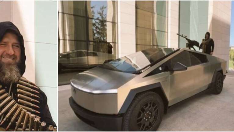 Το Tesla του ...Πούτιν: Ο Καντίροφ εξόπλισε με πολυβόλο ένα Cybertruck - Το μήνυμα στον Έλον Μασκ [βίντεο]