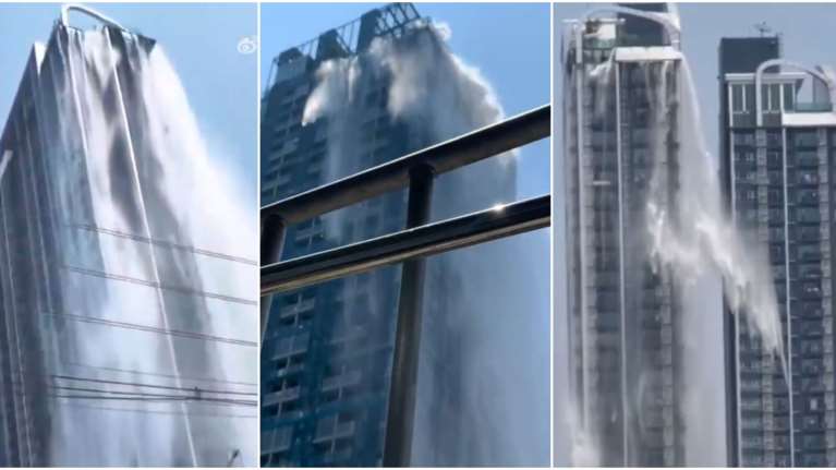 Σεισμός στη Μιανμάρ: Οι ουρανοξύστες μετατράπηκαν σε καταρράκτες, έφυγαν τα νερά από τις πισίνες στις ταράτσες [βίντεο]