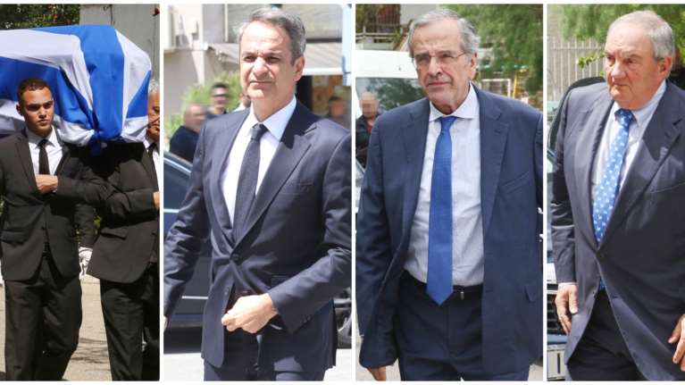 Συγκίνηση στην κηδεία του Πέτρου Μολυβιάτη: Τυλιγμένη με την ελληνική σημαία η σορός του [εικόνες]