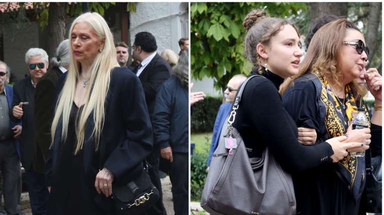 Κηδεία Γιώργου Νιάρχου: Συντετριμμένες η σύζυγος και η κόρη του σπουδαίου μαέστρου για το τελευταίο αντίο