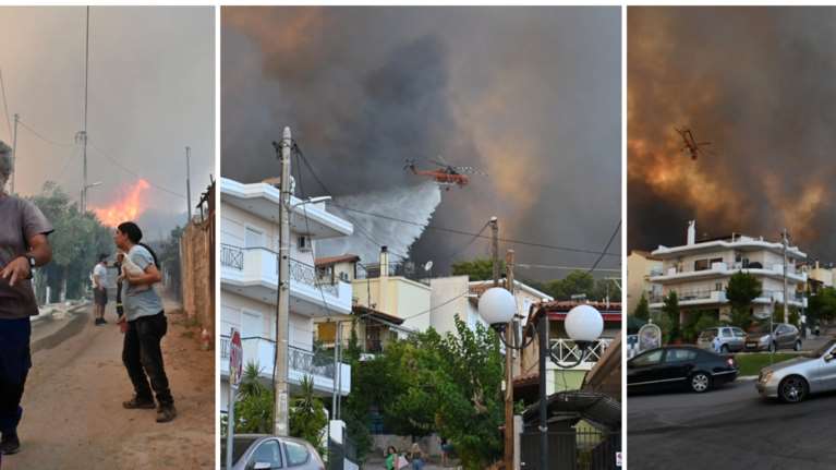 Μαίνεται η φωτιά στη Φυλή: Νέο μήνυμα του 112 - Εκκενώνονται Άνω Λιόσια, Γεννηματά και Κανάλα
