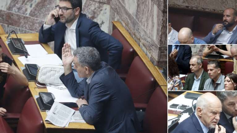 Η ψηφοφορία στη Βουλή μέσα σε 20 φωτογραφικά καρέ: Ολα όσα έπιασαν οι κάμερες [εικόνες]