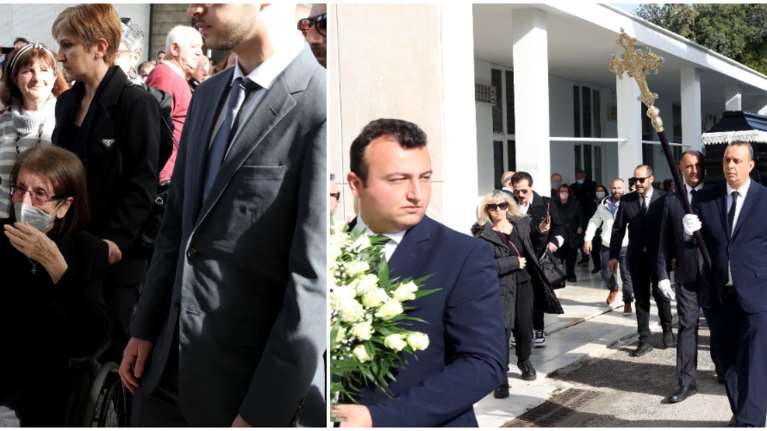 Συγκίνηση στην πολιτική κηδεία του Νίκου Ξανθόπουλου - Συντετριμμένη η σύζυγος και τα παιδιά του [εικόνες]