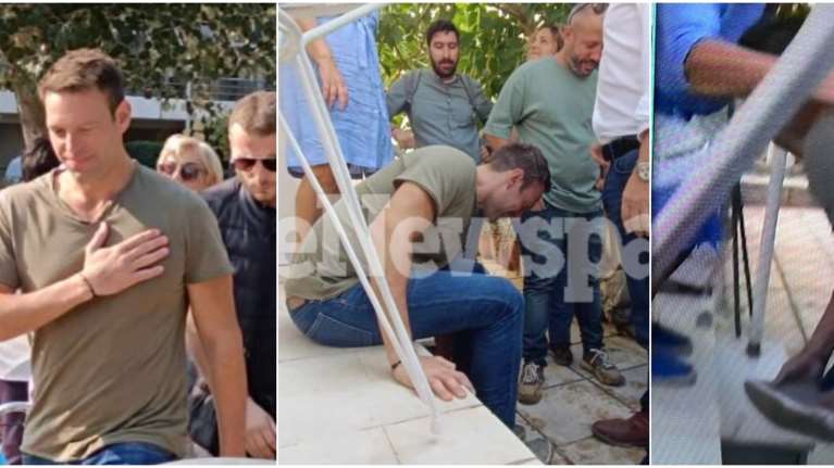 Σόου Κασσελάκη στον Βόλο: Φτυάρισε λάσπη και έβγαλε τα παπούτσια του για να μπει σε σπίτι [εικόνες - βίντεο]