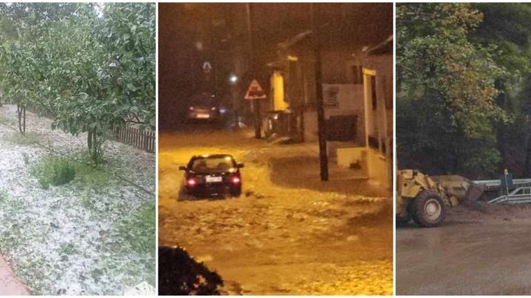 Ζημιές από την κακοκαιρία Elias: Ποτάμια οι δρόμοι στα Τρίκαλα, χαλάζι στην Αχαΐα, εκκενώσεις στον Παλαμά Καρδίτσας