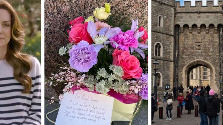 Κύμα αγάπης για την Κέιτ: Πλήθος κόσμου έξω από το Κάστρο του Ουίνδσορ - Αφήνουν λουλούδια και γράμματα συμπαράστασης [εικόνες]