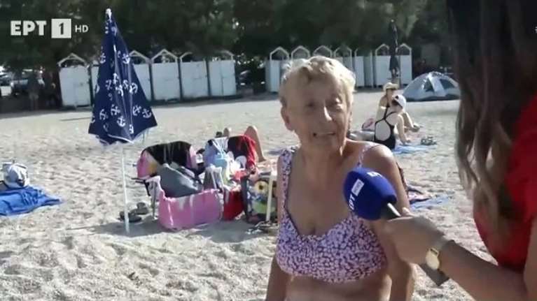 Τρέλανε τη ρεπόρτερ η γιαγιά: &quot;Είμαι ελεύθερη κοπέλα, τι να κάνω;&quot; - Στις παραλίες οι Αθηναίοι από τα ξημερώματα
