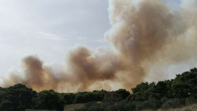Ανεξέλεγκτη η φωτιά στις Βολίμες Ζακύνθου - Επί τόπου ο Γ.Γ. Πολιτικής Προστασίας και ο Αρχηγός της Πυροσβεστικής [βίντεο]