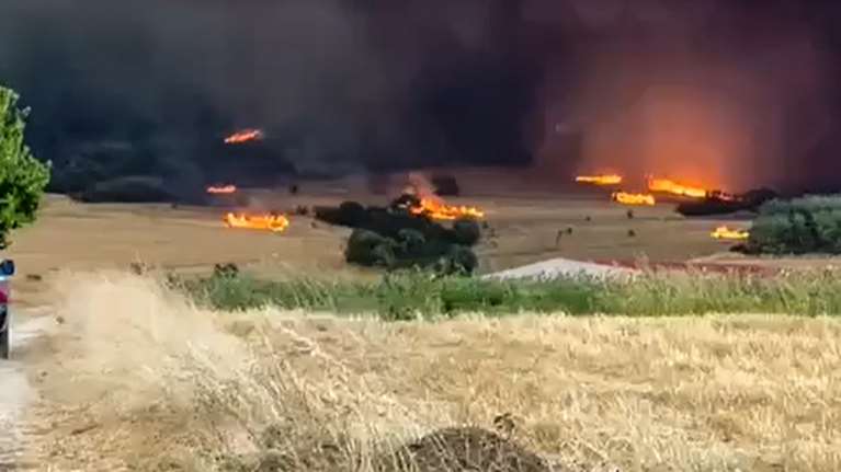 Συνεχίζεται η μάχη με τις φλόγες στην Αλεξανδρούπολη: Διαρκείς αναζωπυρώσεις, κάηκαν πέντε σπίτια και μια εκκλησία [βίντεο]