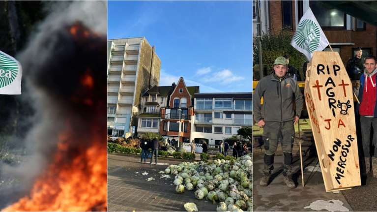 Γαλλία: Οι αγρότες έφτασαν έξω από το εξοχικό του Μακρόν - Πέταξαν κοπριά και λαχανικά στην πόρτα του