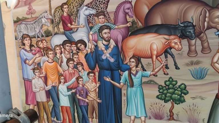 Κιβωτός του Κόσμου: Ο πατέρας Αντώνιος αποτυπώνεται σε &quot;αγιογραφία&quot; - Τα &quot;αόρατα&quot; παιδιά της δομής