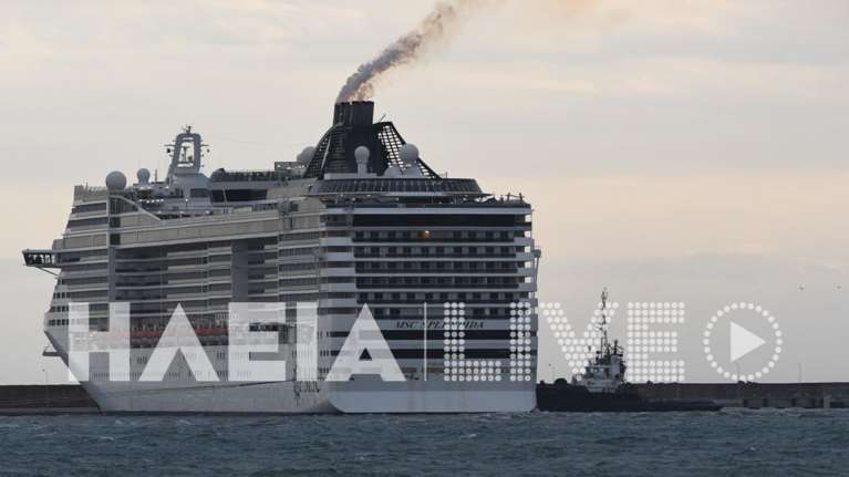 Κατάκολο: Ταλαιπωρία για 4.500 επιβάτες κρουαζιερόπλοιου - Παρασύρθηκε από ισχυρούς ανέμους [Εικόνες - Βίντεο]