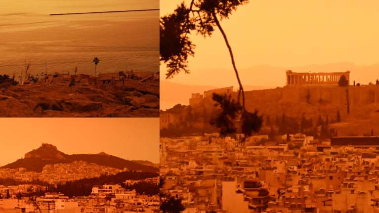 Αφρικανική σκόνη: Η νότια Ελλάδα έγινε... Σαχάρα - Κόκκινος ο ουρανός σε Αττική, Καλαμάτα και Ναύπλιο - Πρωτόγνωρες εικόνες