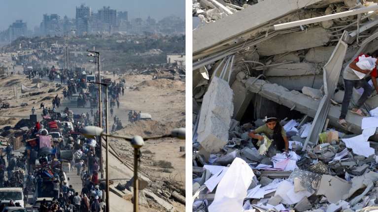 Ανθρώπινο ποτάμι επιστροφής στην ισοπεδωμένη Γάζα - Αντίστροφη μέτρηση για την επιστροφή των ομήρων [εικόνες]