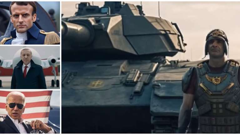 Viral βίντεο για τη Σύνοδο του ΝΑΤΟ: Ο &quot;Ναπολέων&quot; Μακρόν και ο Μητσοτάκης... αρχαίος πολεμιστής