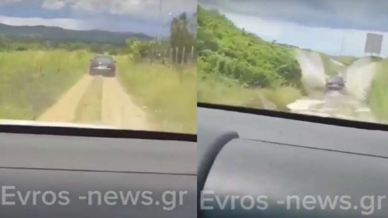 Έβρος: Συνοριοφύλακες καταδιώκουν διακινητή μεταναστών - Κομμάτια ξεκολλούσαν από το αυτοκίνητό του [Βίντεο]