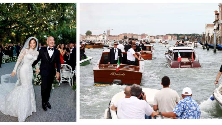 Μπέζος - Σάντσεζ: Στο τελικό πάρτι των νεονύμφων σε μεσαιωνικό ναυπηγείο κλείνει απόψε η παρέλαση των διασήμων στη Βενετία