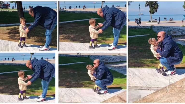 Συγκινητικές στιγμές: Η βόλτα του μικρού Παναγιώτη Ραφαήλ στον Λευκό Πύργο - Ενας μεγάλος μαχητής [βίντεο]