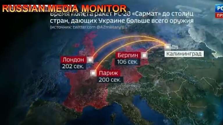 Πυρηνικές απειλές στη ρώσικη τηλεόραση: Σε δευτερόλεπτα &quot;εξαφανίζουν&quot; Λονδίνο, Παρίσι, Βερολίνο [βίντεο]