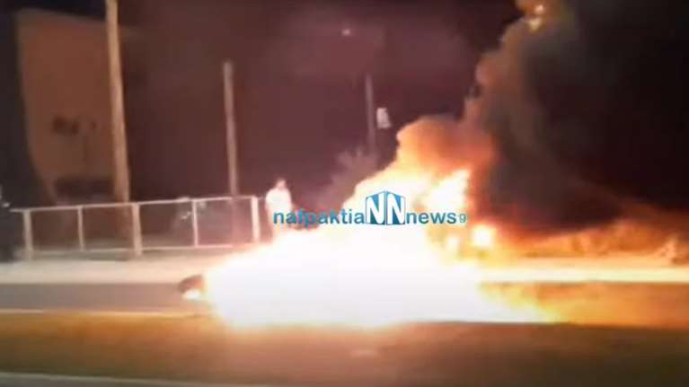 Πάτρα: Σοκαριστικό τροχαίο στη Νέα Εθνική - Πήρε φωτιά μηχανή, ένας σοβαρά τραυματίας [βίντεο]