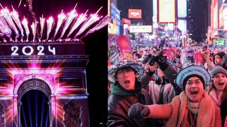 Εορταστικές εκδηλώσεις και αναχαίτιση ρουκετών: Πώς γιόρτασε τον ερχομό του 2024 ο πλανήτης [Εικόνες - Βίντεο]