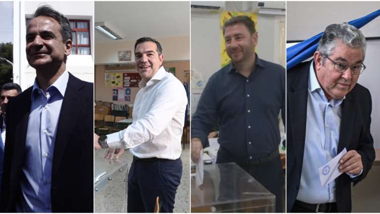 Εκλογές:  Με χαμόγελα, ευχές, μηνύματα και μπηχτές ψήφισαν οι πολιτικοί αρχηγοί  [Εικόνες-βίντεο]