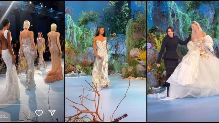 Celia Kritharioti in Paris: Με την iconic Ναόμι Κάμπελ ως &quot;αναδυόμενη Αφροδίτη&quot; και αέρινες δημιουργίες