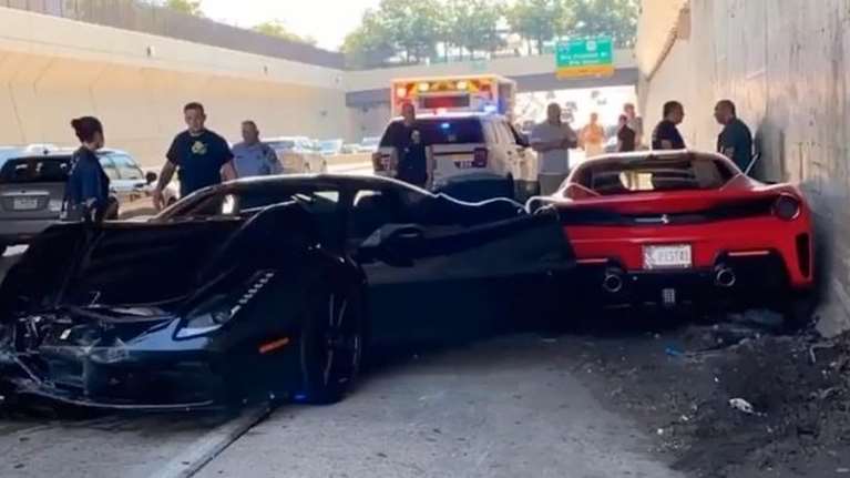 Καραμπόλα εκατομμυρίών με τρεις Ferrari σε αυτοκινητόδρομο της Φιλαδελφεια [βίντεο]