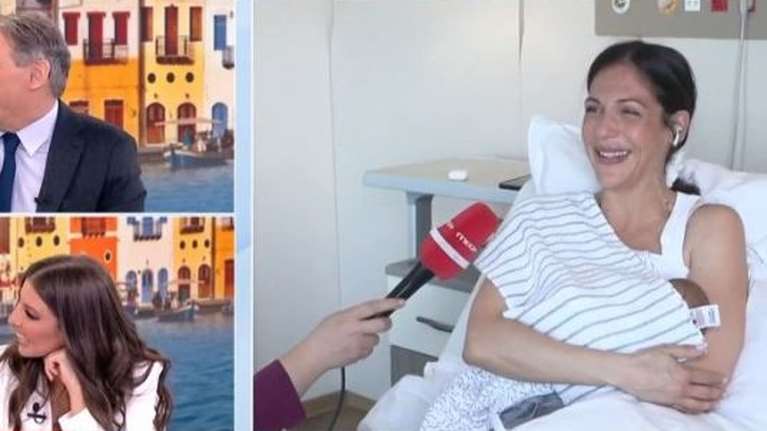 Δακρυσμένη η Ανθή Βούλγαρη σε live σύνδεση από το μαιευτήριο: Θήλαζε τον νεογέννητο γιο της [βίντεο]