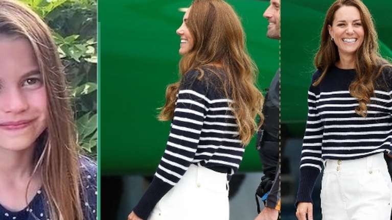 Το royal navy look της Κέιτ Μίντλετον: Το ψηλόμεσο λευκό σορτς, η μαρινιέρα και η Σάρλοτ