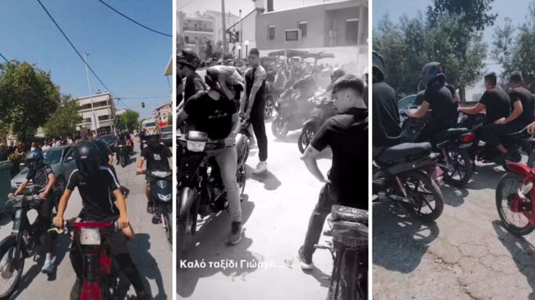 Λαμία: Βαρύ πένθος στην κηδεία του 16χρονου Γιώργου - Με μηχανάκια τον αποχαιρέτησαν οι συμμαθητές του [βίντεο]