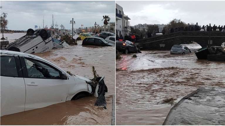 Κακοκαιρία: Μεγάλες ζημιές σε Πάρο και Μύκονο από τις πλημμύρες [εικόνες - βίντεο]
