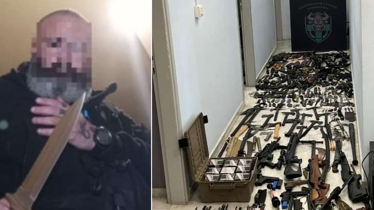 &quot;Μία ριπή καλή&quot;: Οι απειλές του 42χρονου με το τεράστιο οπλοστάσιο σε αστυνομικούς - Το βίντεο που τον &quot;έκαψε&quot;