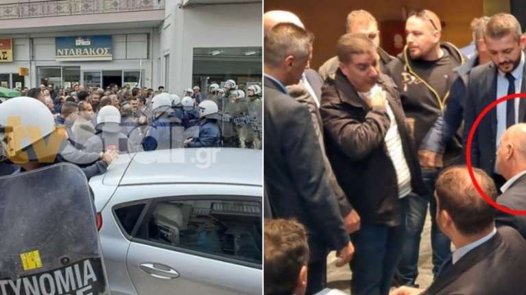 Επεισόδια στη Λιβαδειά: Αγρότες συγκρούστηκαν με αστυνομικούς και περικύκλωσαν τον Τσιάρα [εικόνες-βίντεο]