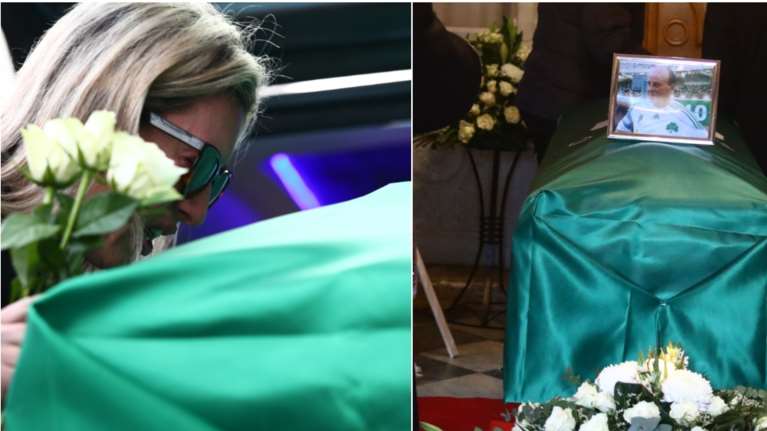 Μίμης Δομάζος: Στη Μητρόπολη η σορός του &quot;Στρατηγού&quot; με τη σημαία του Παναθηναϊκού - &quot;Ο πατέρας μου είναι εδώ&quot;