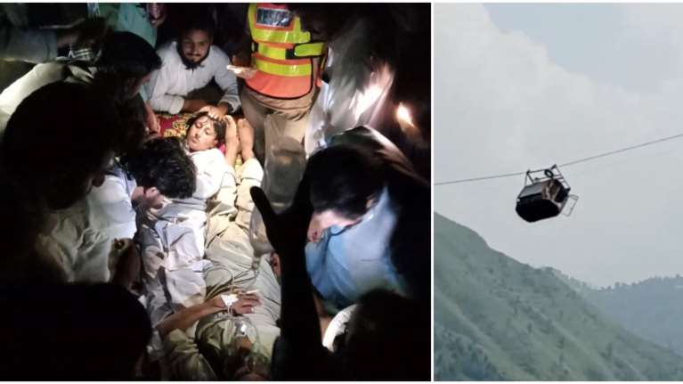 Πακιστάν: Εντυπωσιακή διάσωση 8 εγκλωβισμένων σε τελεφερίκ - Κρέμονταν σε ύψος 350 μέτρων πάνω από βαθύ φαράγγι [βίντεο]