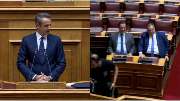 Ο Άδωνις Γεωργιάδης κάθισε στα έδρανα του ΚΚΕ και ο Μητσοτάκης τον τρολάρει: &quot;Κόντρα ρόλος ως υπουργός Εργασίας&quot;
