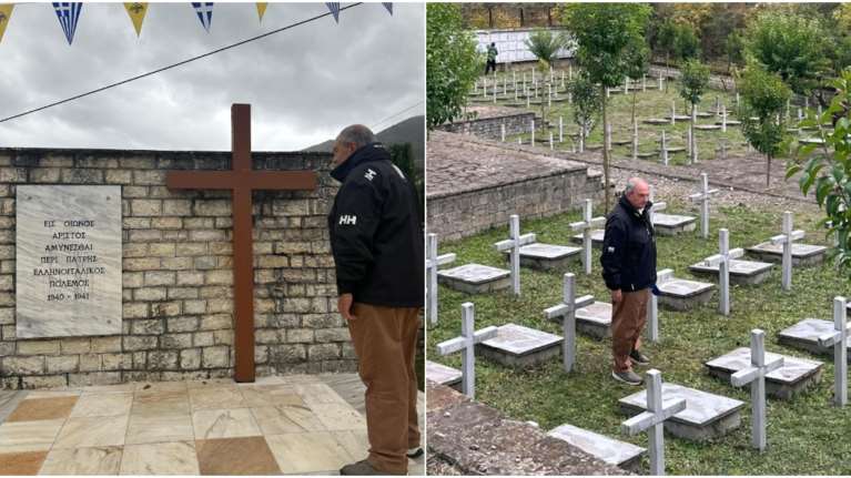 Στη Βόρεια Ήπειρο ο Καραμανλής: Επισκέφθηκε τα μνημεία των πεσόντων του &#39;40 [εικόνες]