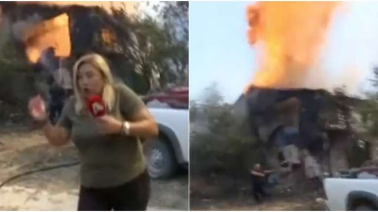 Φωτιά στην Αλεξανδρούπολη: Έκρηξη σε φλεγόμενο σπίτι σε ζωντανή μετάδοση - Απίστευτο βίντεο