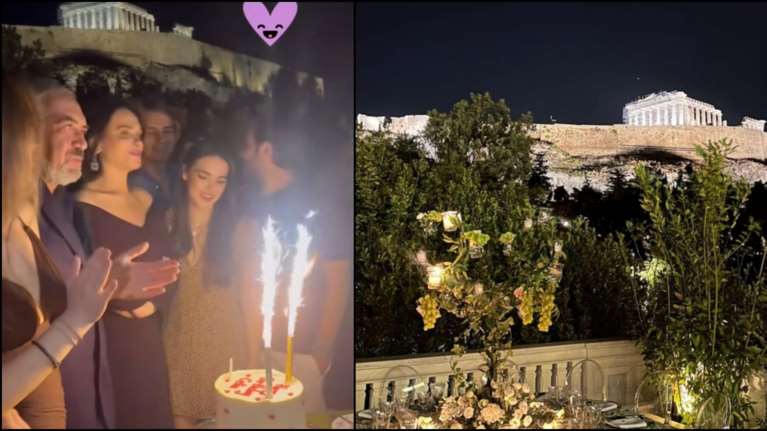Σίλια Κριθαριώτη: Γενέθλια στη βεράντα της με τη μαγευτική θέα στην Ακρόπολη - Ο στολισμός με κηροπήγια και σταφύλια