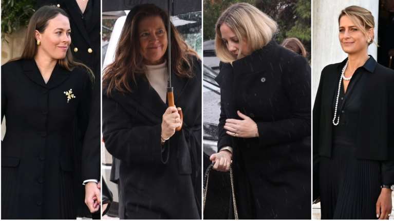Πένθιμες στο Τατόι: Η Τατιάνα Μπλάτνικ με Hermes, το Chanel παλτό της Νίνα Φλορ και οι κόρες του τέως