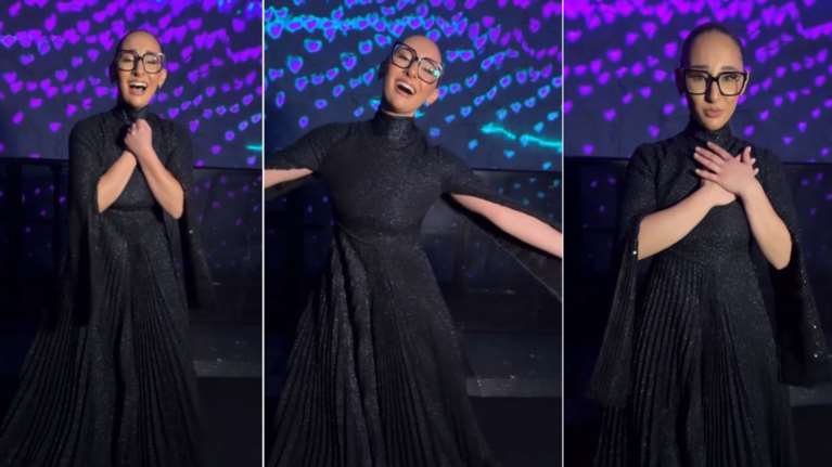 Eurovision 2025: Εντυπωσίασε στην πρώτη πρόβα η Klavdia - Πάνω σε προβλήτα, με μαύρο μακρύ φόρεμα και... φλεγόμενο δέντρο [βίντεο]