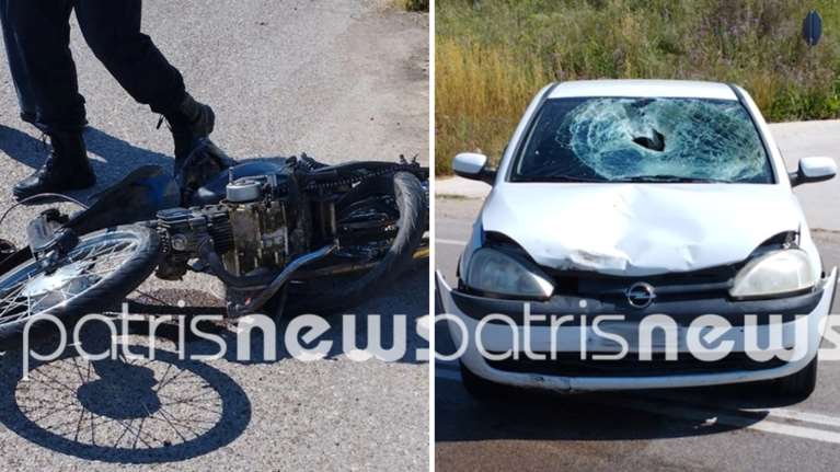 Πύργος: 18χρονος μοτοσικλετιστής συγκρούστηκε με αυτοκίνητο - Τραυματίστηκε σοβαρά στο κεφάλι [εικόνες]