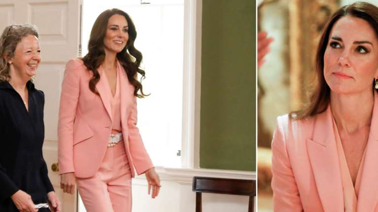 Πριγκίπισσα στα ροζ: Το total pink σύνολο της Κέιτ Μίντλετον από τον οίκο McQueen και η αριστοκρατική λεπτομέρεια με τις πέρλες