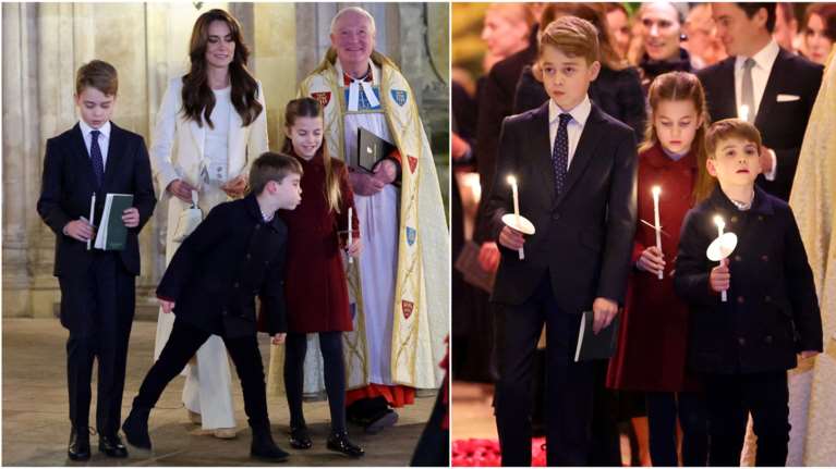 Όλοι στο πλευρό της Κέιτ: Η Σάρλοτ με το περσινό παλτό, ο σοβαρός Τζορτζ και ο Λούις που την έκανε να ξεκαρδιστεί